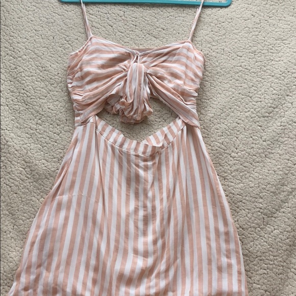 Urban Outfitters Dresses & Skirts - Oliviaceous peephole mini dress-pink&white stripe